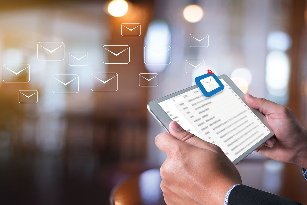 Person looking at contact list