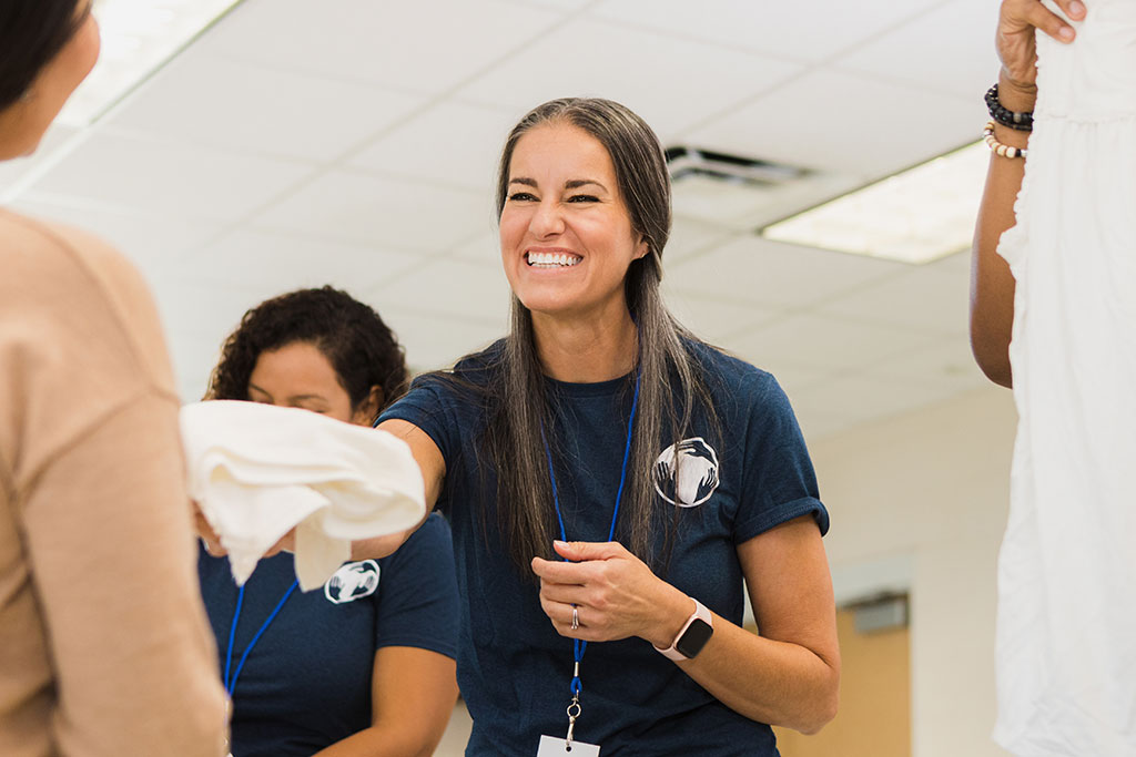 Woman serving community