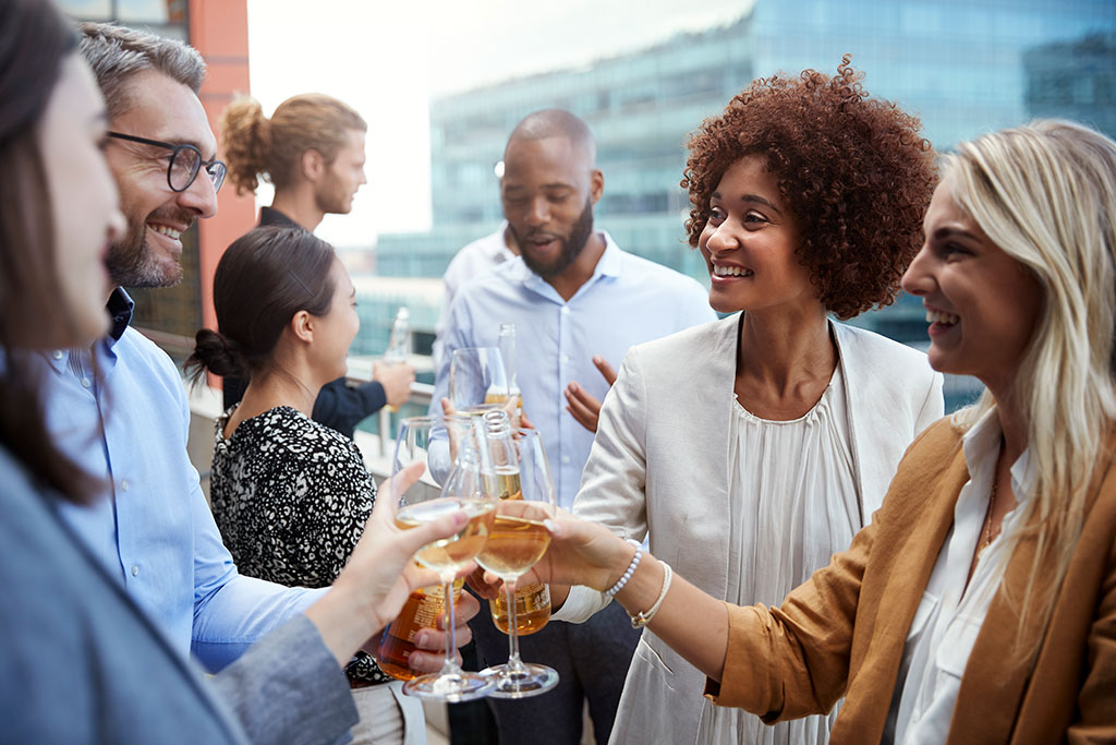 Co-workers meeting for drinks