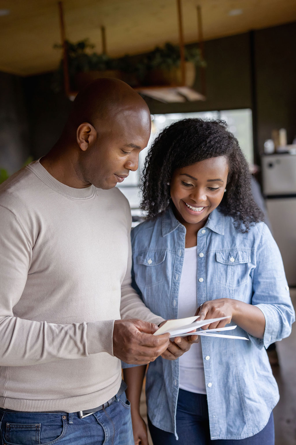 Couple checking mail