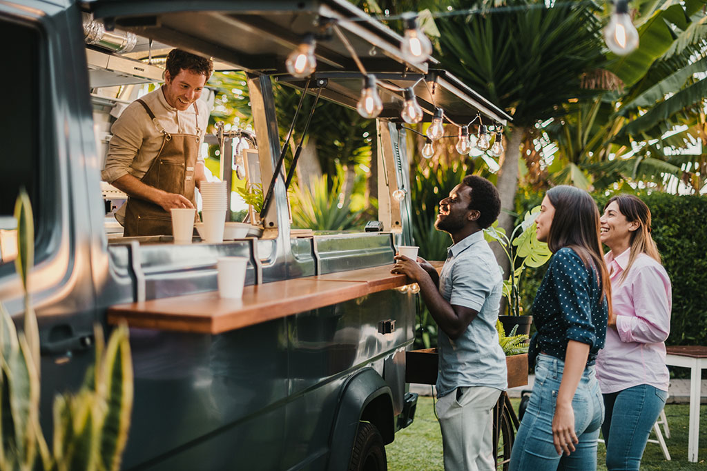 People at a food truck