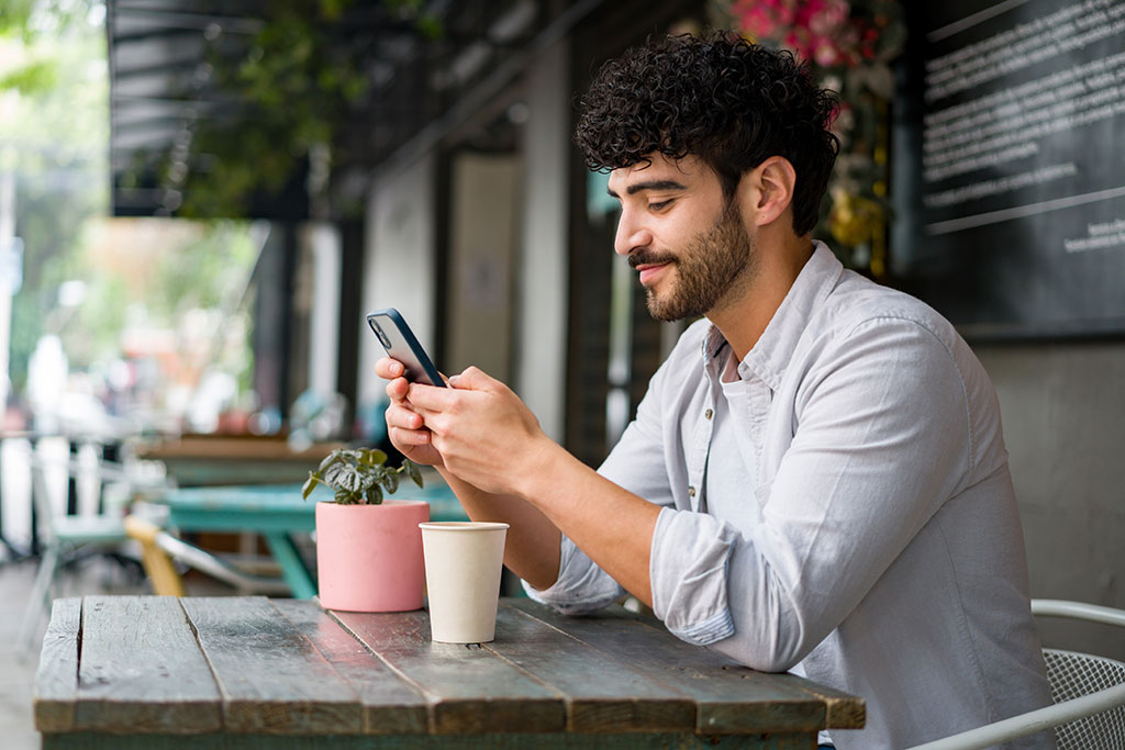 Man on phone outside