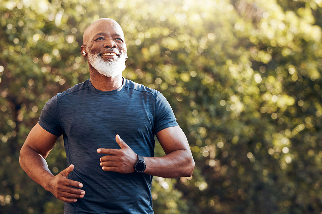 Older man running