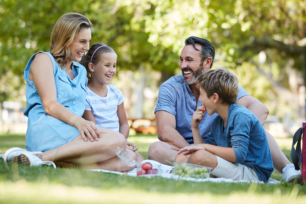 Family having panic outside