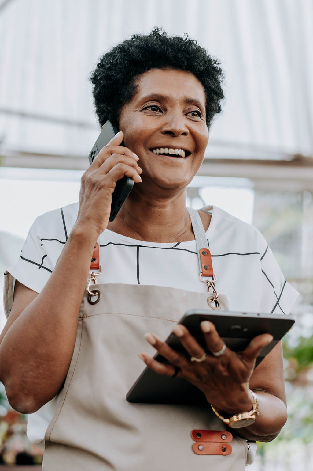 Business woman on phone