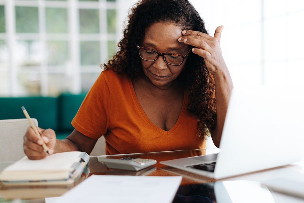 Woman doing taxes