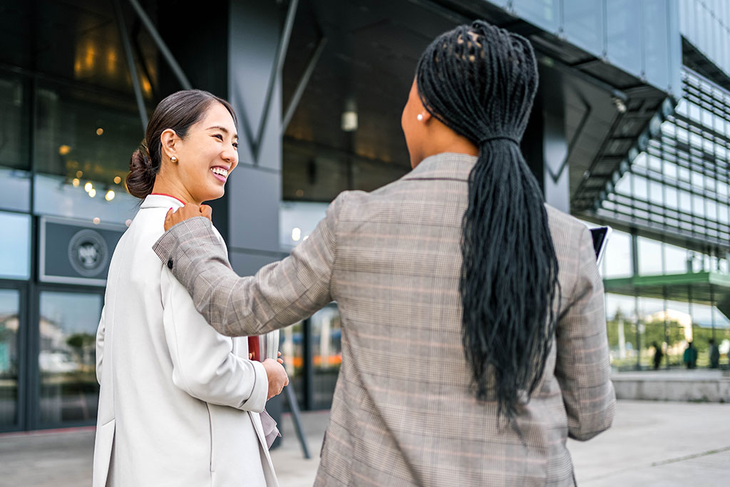 Business women talking