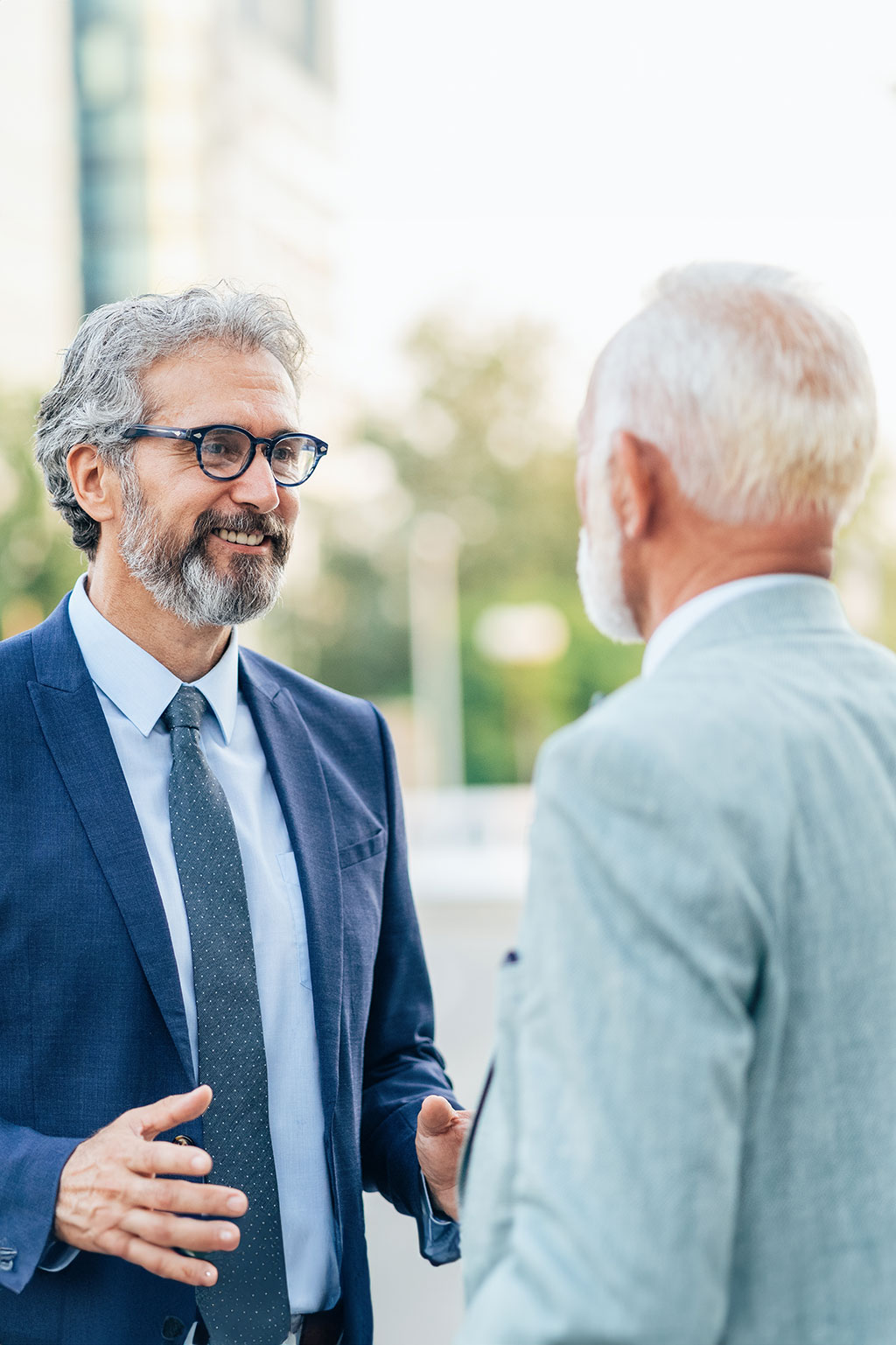 Business men talking
