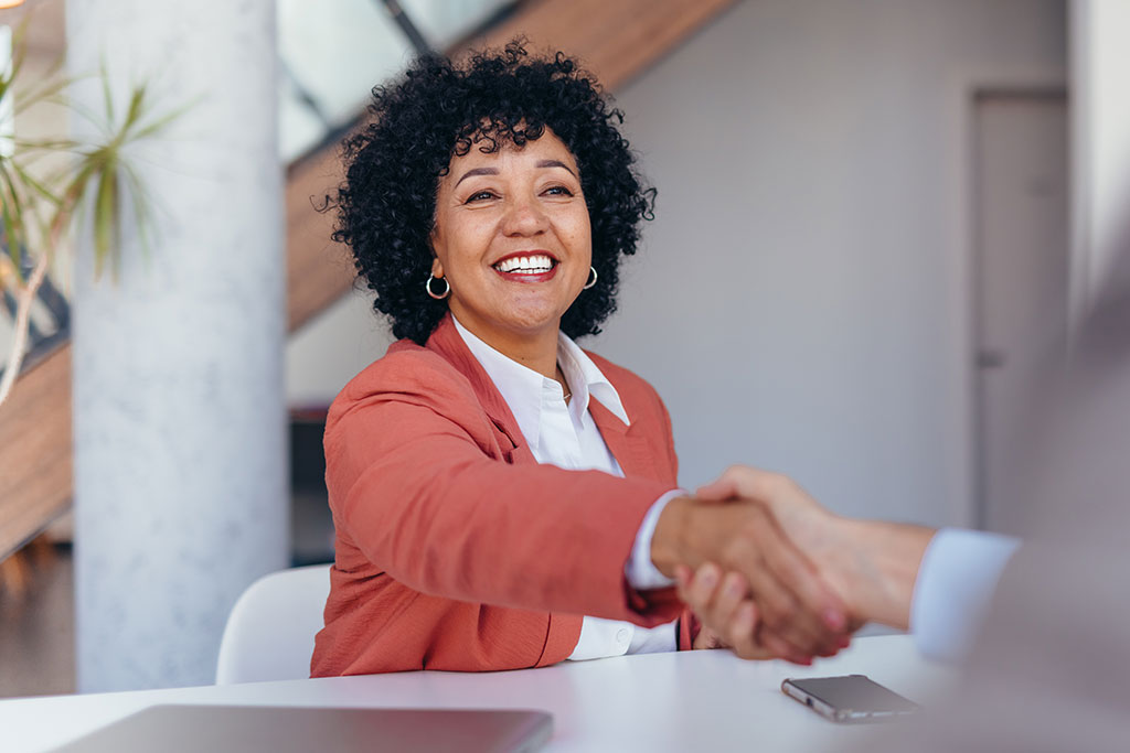 Business people shaking hands