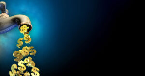 Graphic of money signs coming out of faucet