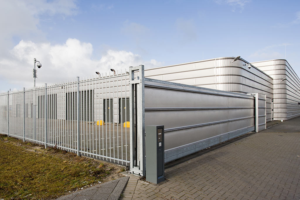 Security cameras on building