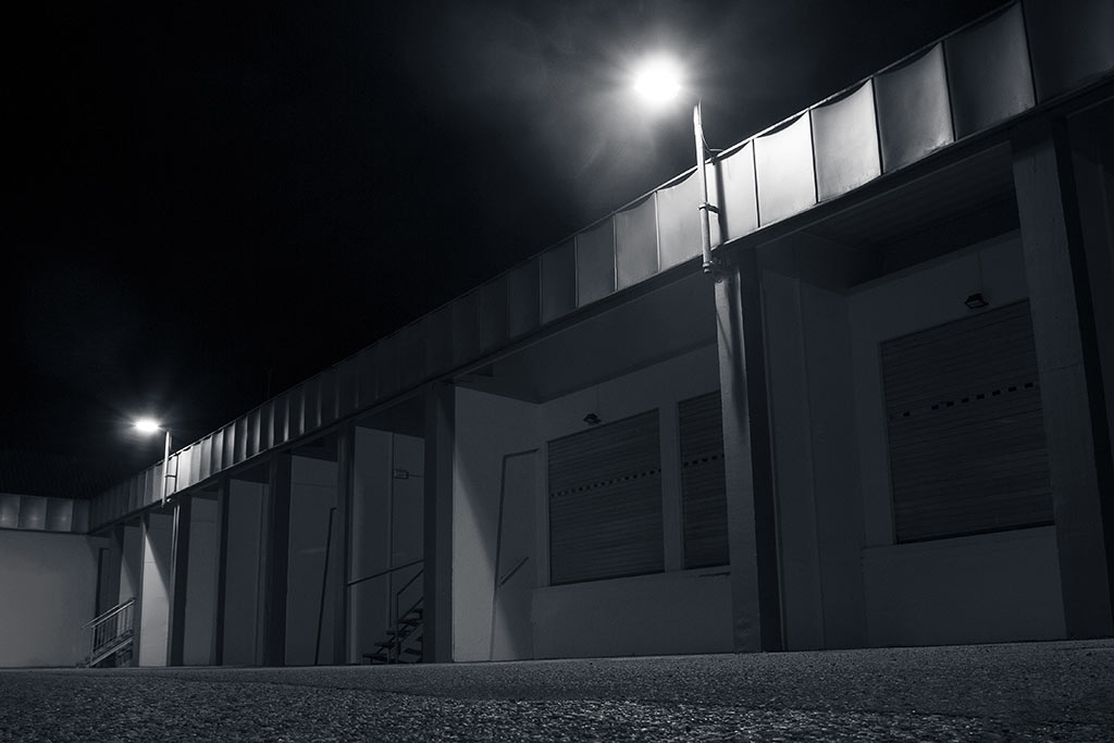 Security cameras on building