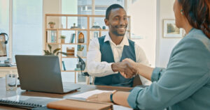 Business people shaking hands