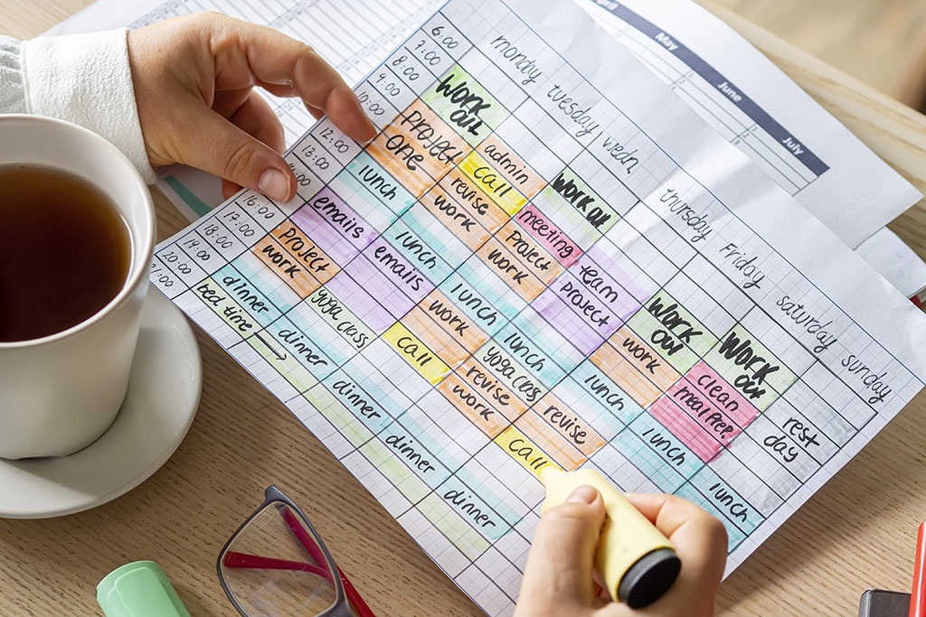 Time blocking schedule
