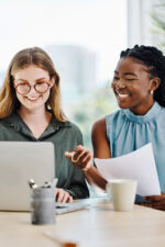 Gen z woman working
